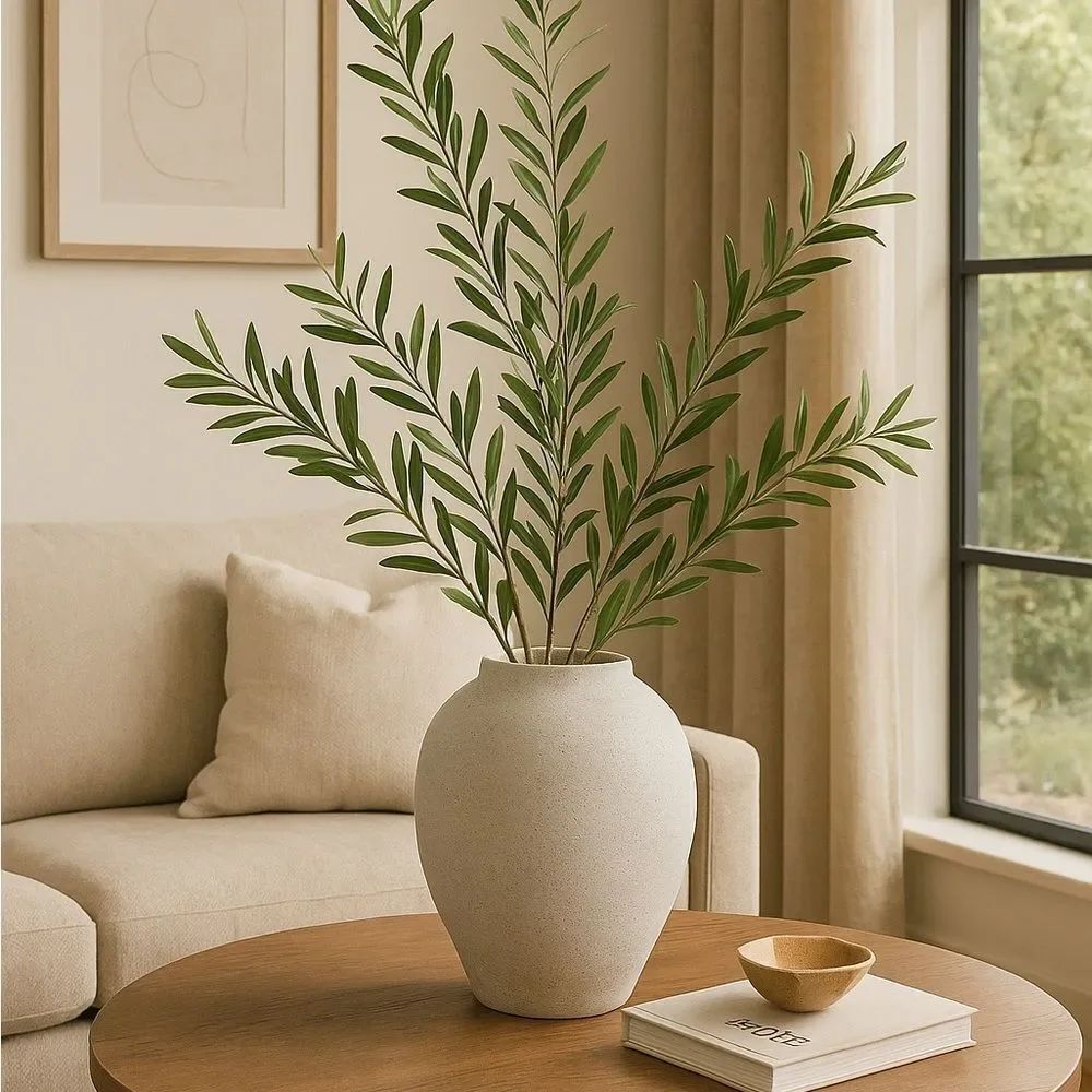 LE TAUCI GARDEN 10.8” Sandstone Ceramic Vase | Minimalist Modern Pottery NEW